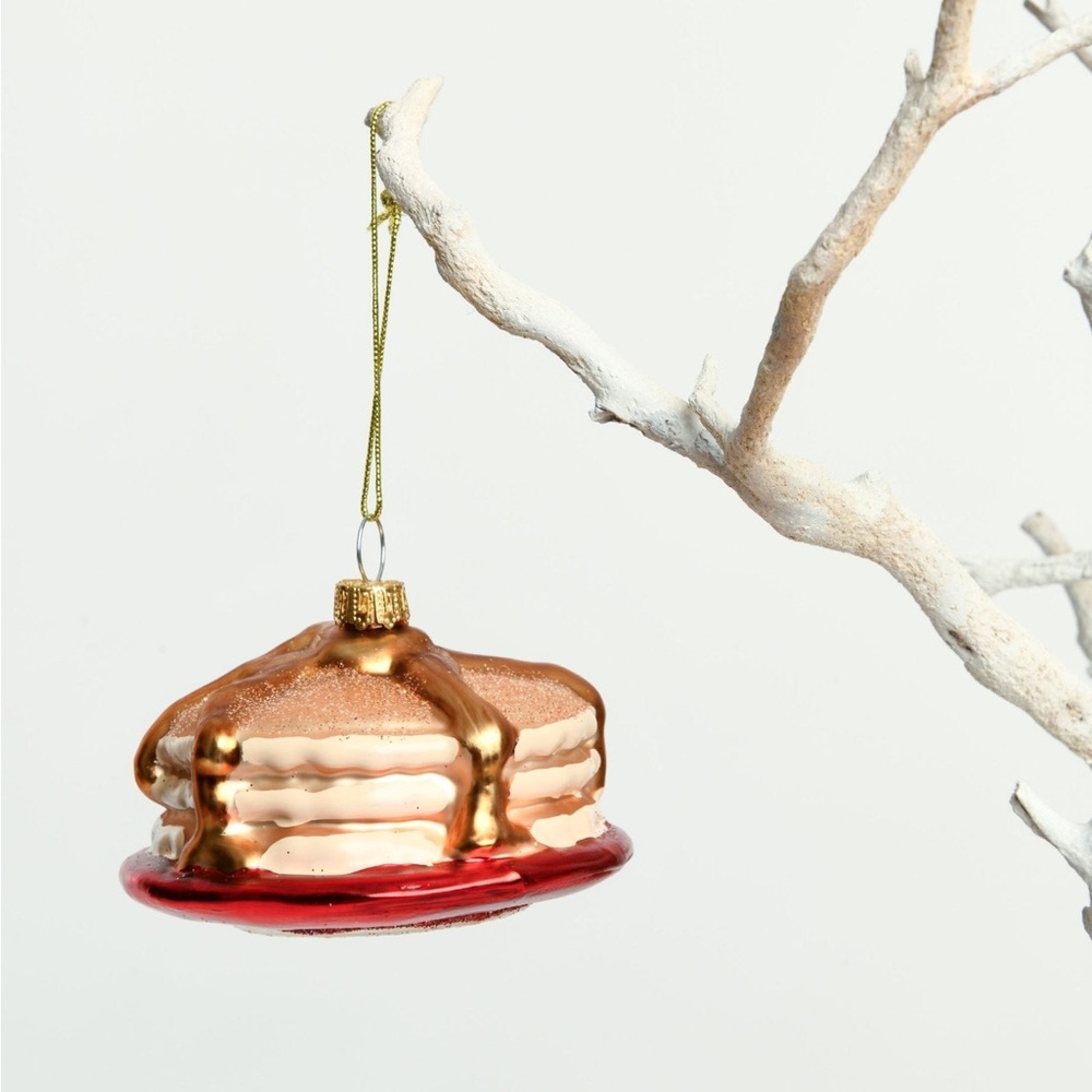 New🌟Anthropologie-Pancake Stack Glass Ornament
